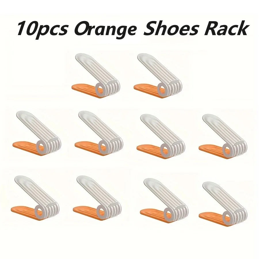 Adjustable Shoe Slots Organizer: Modern Double Rack Space Saver for Footwear Storage