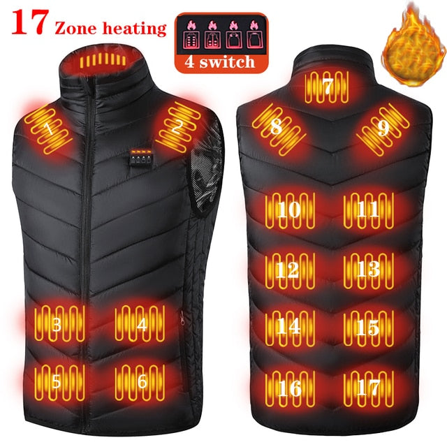 TheWellBeing Heated Jacket Thermal Clothing - The Well Being The Well Being XL / Black 17 Pcs Heated The Well Being TheWellBeing Heated Jacket Thermal Clothing