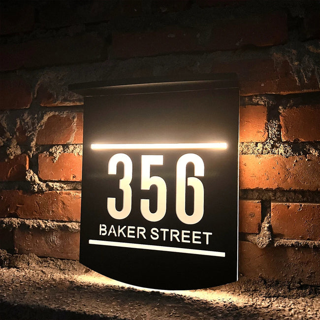 Solar House Address Sign - Customizable