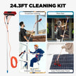 26ft Solar Panel Cleaning Kit – Telescopic Aluminum Pole with 65ft Hose, 180° Adjustable Brush Head for Windows & PV Panels (Lightweight, Universal Fit)