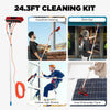 26ft Solar Panel Cleaning Kit – Telescopic Aluminum Pole with 65ft Hose, 180° Adjustable Brush Head for Windows & PV Panels (Lightweight, Universal Fit)