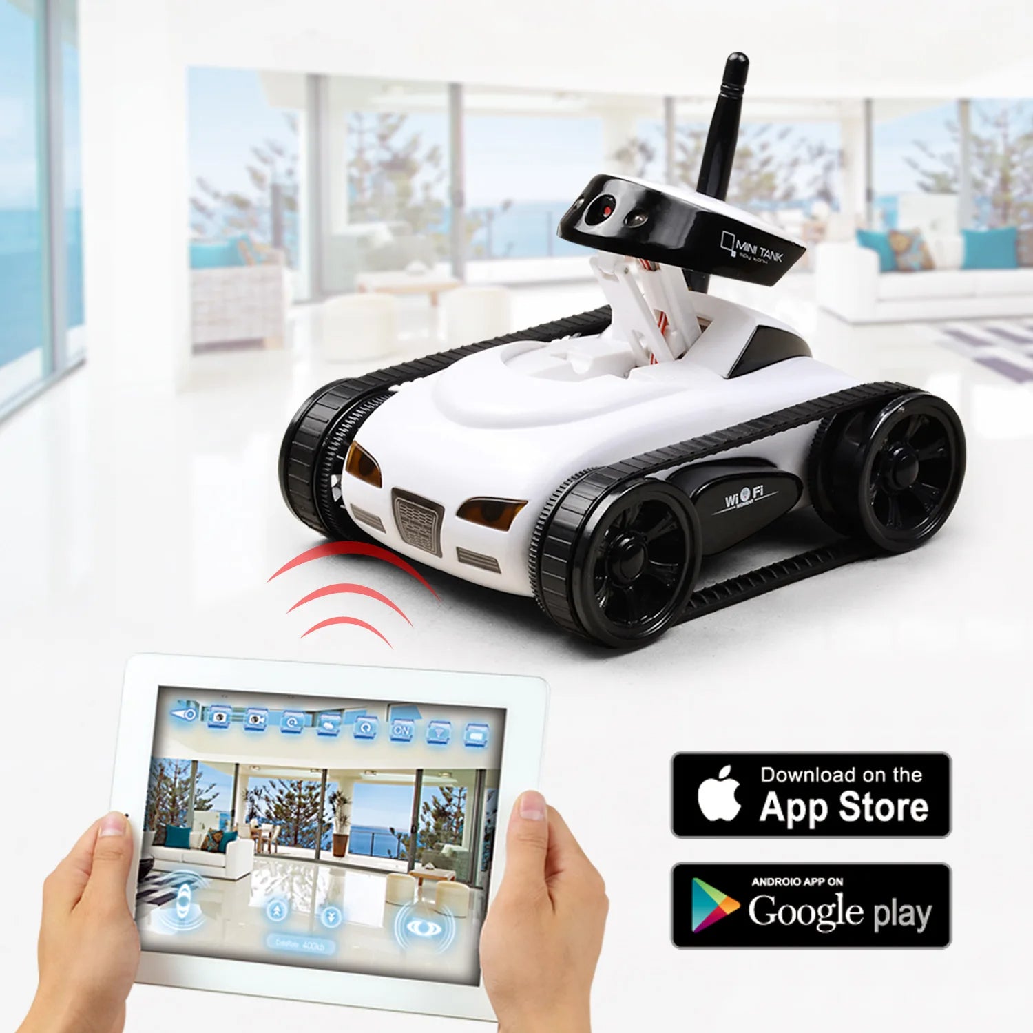 HappyCow 777-272 WiFi FPV RC Tank with Camera - Remote Controlled Crawler for Kids