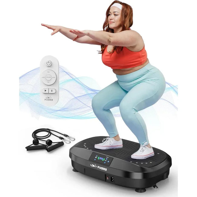 4D & Oscillation Vibration Plate – Whole Body Workout Machine with 120 Levels, Magnetic Foot Massage & Quiet Design (Includes Resistance Bands)