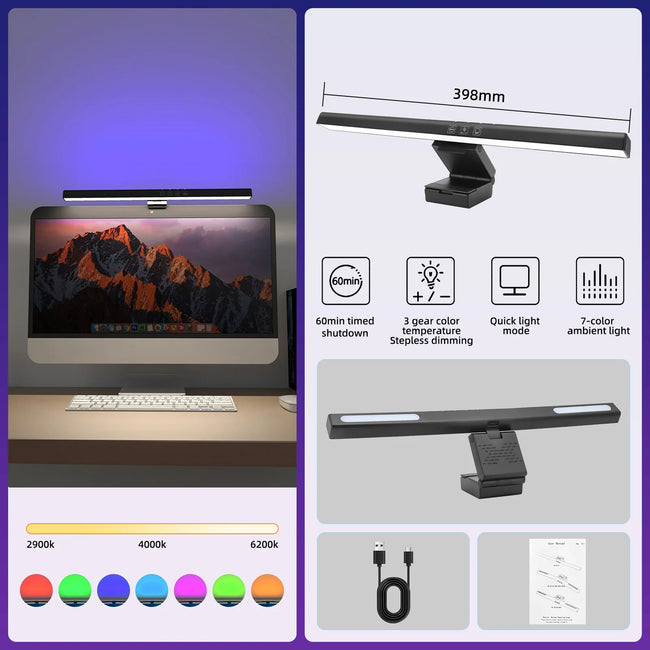 Curved Screen Monitor RGB Light Bar - TheWellBeing4All