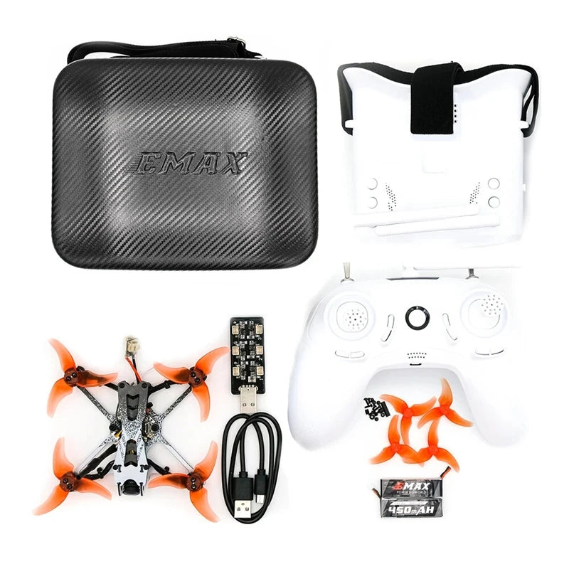 Emax Tinyhawk II 2.5” FPV Racing Drone – RTF Brushless Quadcopter with RunCam, 200mW VTX & 7000KV Motors (BNF, FrSky D8)