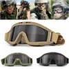 Airsoft Tactical Goggles with 3 Interchangeable Lenses - Windproof, Dustproof, and Impact Resistant