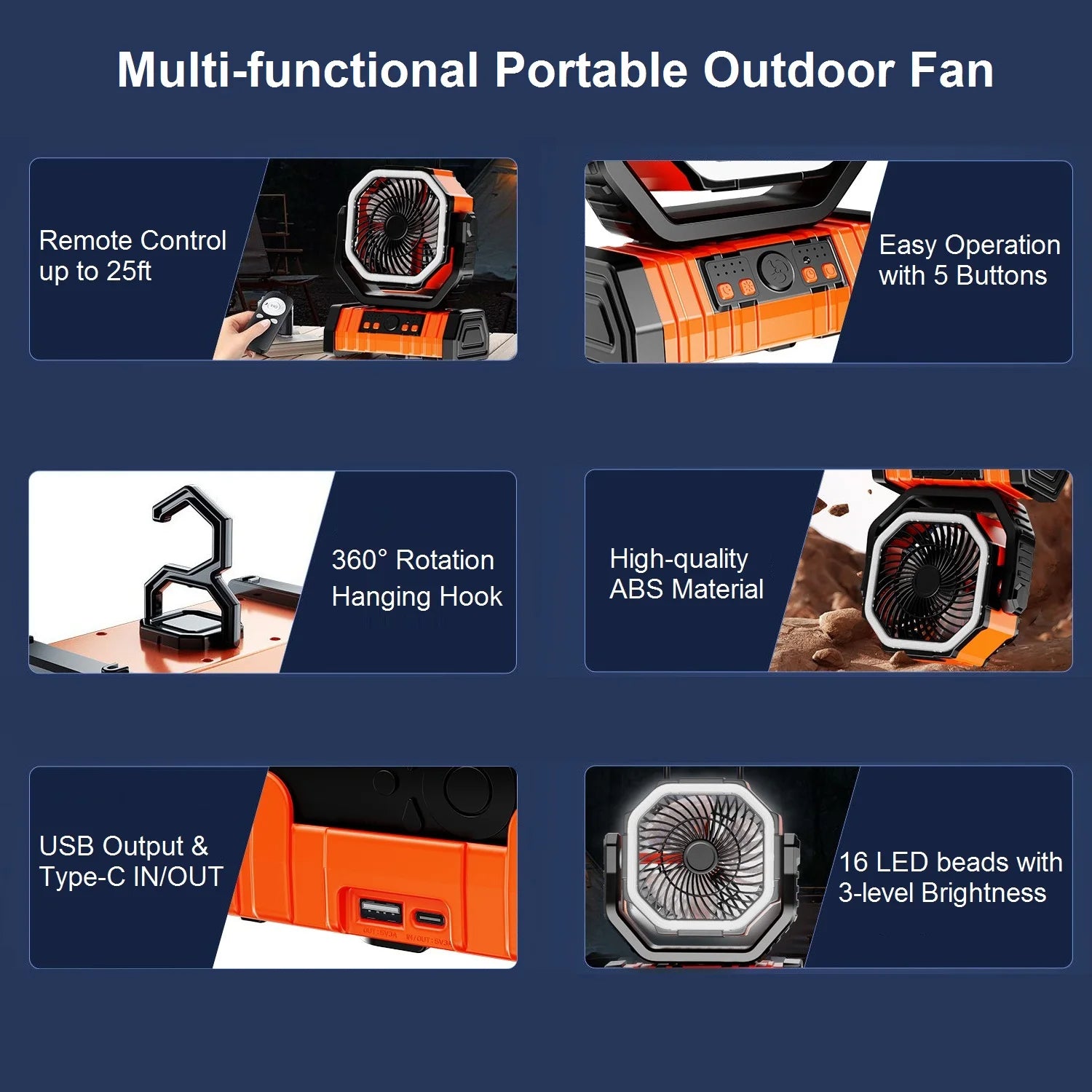 3-in-1 Battery Operated Fan