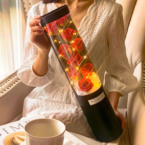 EternalBloom LED Rose Bouquet – Glass Dome Artificial Flower Gift for Valentine’s Day, Weddings & Anniversaries