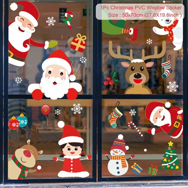 Christmas Wall Window Stickers Marry Christmas Decoration - The Well Being The Well Being as the picture shows / 44 The Well Being Christmas Wall Window Stickers Marry Christmas Decoration