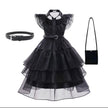 Wednesday Addams Cosplay Carnival Easter Halloween Party Costumes - The Well Being The Well Being 11-12T Size160cm / 3PCS Wednesday 1 The Well Being Wednesday Addams Cosplay Carnival Easter Halloween Party Costumes