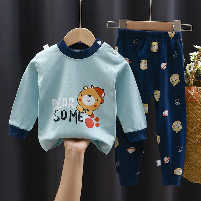 Fall Winter Pure Cotton Baby Underwear Set Printed Cartoon Children 2 Piece Set Fashion Autumn Clothes Kids Long Sleeve Suit - The Well Being The Well Being P14 / 9M The Well Being Fall Winter Pure Cotton Baby Underwear Set Printed Cartoon Children 2 Piece Set Fashion Autumn Clothes Kids Long Sleeve Suit