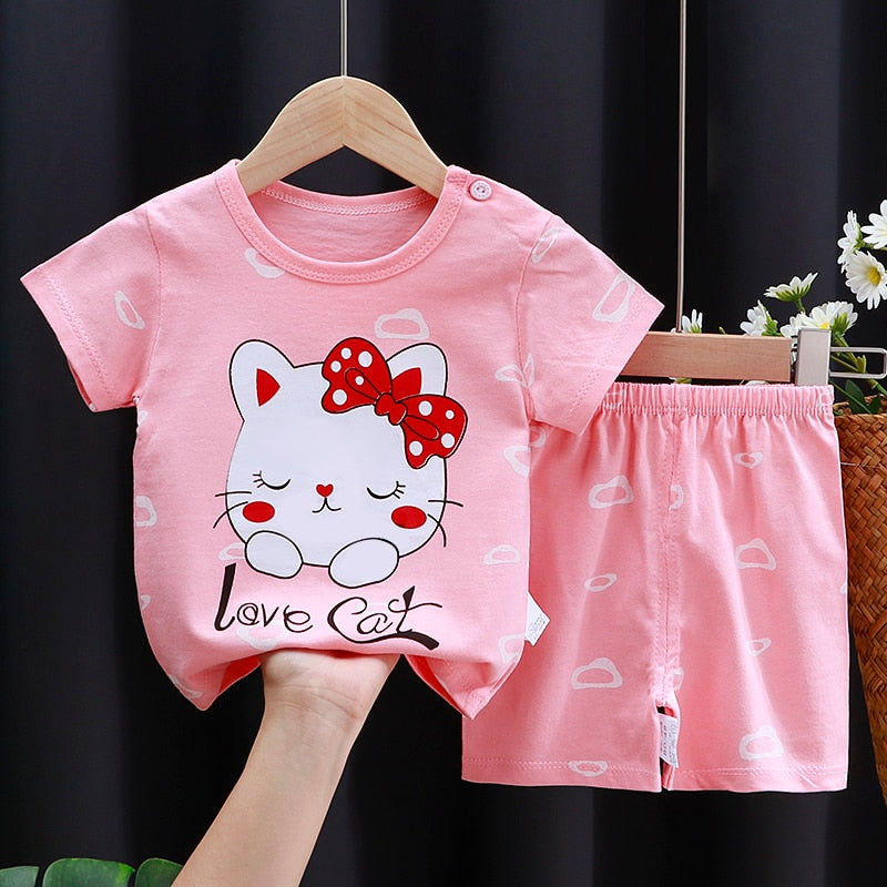 Kids Clothes Set Baby Boy/Girl T-Shirt + Shorts Summer Clothing Cotton Cartoon Casual Boys Tracksuit Children Baby Clothes Set - The Well Being The Well Being Set17 / 18M / China The Well Being Kids Clothes Set Baby Boy/Girl T-Shirt + Shorts Summer Clothing Cotton Cartoon Casual Boys Tracksuit Children Baby Clothes Set