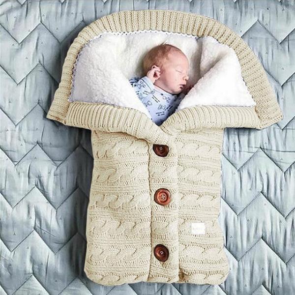 Winter Baby Boys Girls Blanket Envelope Thicken Polar Fleece Infant Swaddle Sleeping Bag - The Well Being The Well Being Beige The Well Being Winter Baby Boys Girls Blanket Envelope Thicken Polar Fleece Infant Swaddle Sleeping Bag