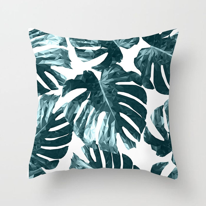 Tropical Leaf Cactus Monstera Cushion Cover 45*45cm Polyester Throw Pillows Sofa - The Well Being The Well Being 2BZ-40506-079 The Well Being Tropical Leaf Cactus Monstera Cushion Cover 45*45cm Polyester Throw Pillows Sofa