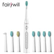 Electric Sonic Toothbrush USB Charge Rechargeable Waterproof for adult - The Well Being The Well Being FW-ET507White.FW01 / Worldwide The Well Being Electric Sonic Toothbrush USB Charge Rechargeable Waterproof for adult