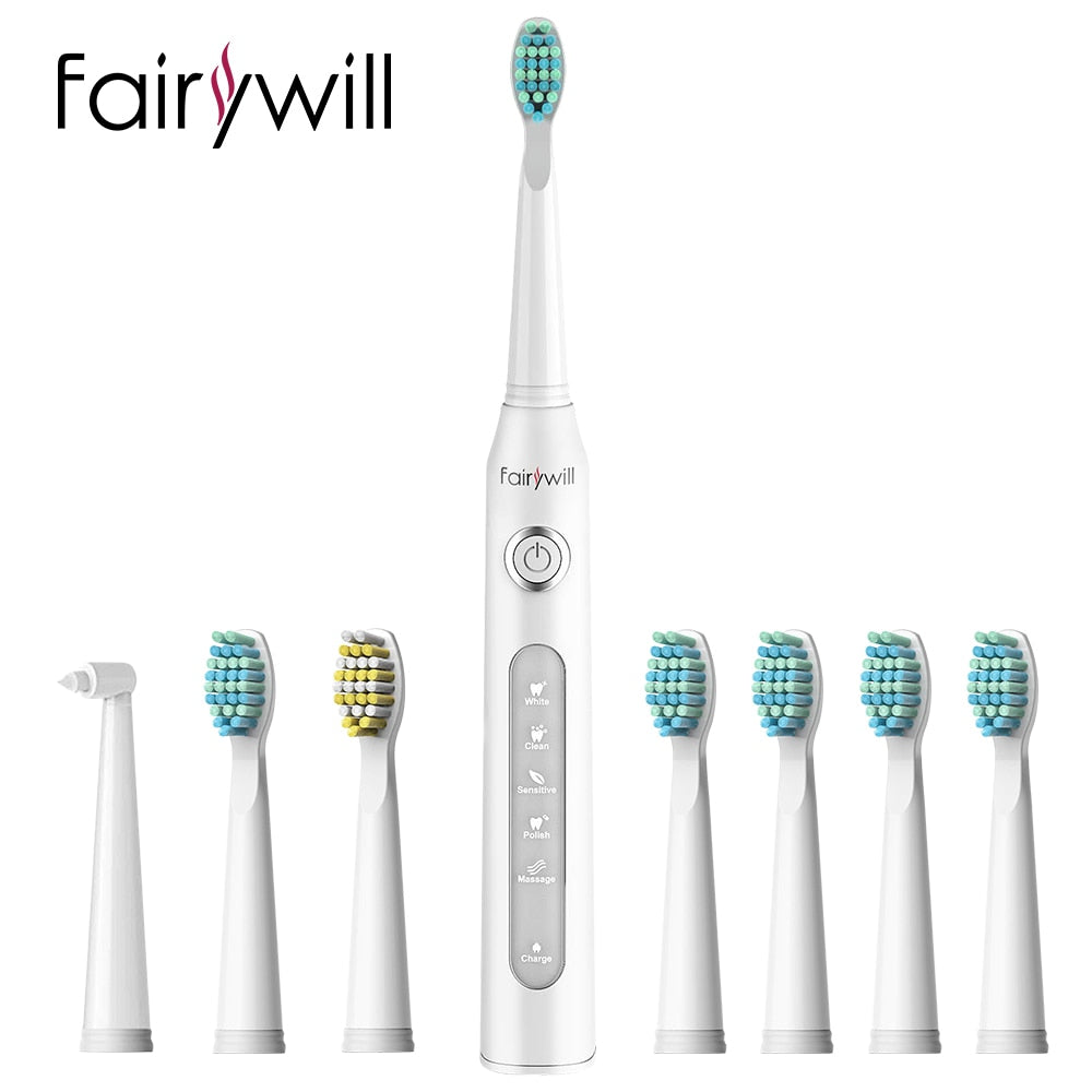 Electric Sonic Toothbrush USB Charge Rechargeable Waterproof for adult - The Well Being The Well Being FW-ET507White.FW01 / Worldwide The Well Being Electric Sonic Toothbrush USB Charge Rechargeable Waterproof for adult