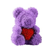 Rose Bear Heart Artificial Flower Rose Teddy Bear For Women Valentine Wedding Birthday Christmas 25/40cm - The Well Being The Well Being 40CM / Purple red H The Well Being Rose Bear Heart Artificial Flower Rose Teddy Bear For Women Valentine Wedding Birthday Christmas 25/40cm