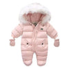 Warm Winter Baby Jumpsuit - Hooded Fleece Rompers for Infants - The Well Being The Well Being pink-1 / 18-24M The Well Being Warm Winter Baby Jumpsuit - Hooded Fleece Rompers for Infants