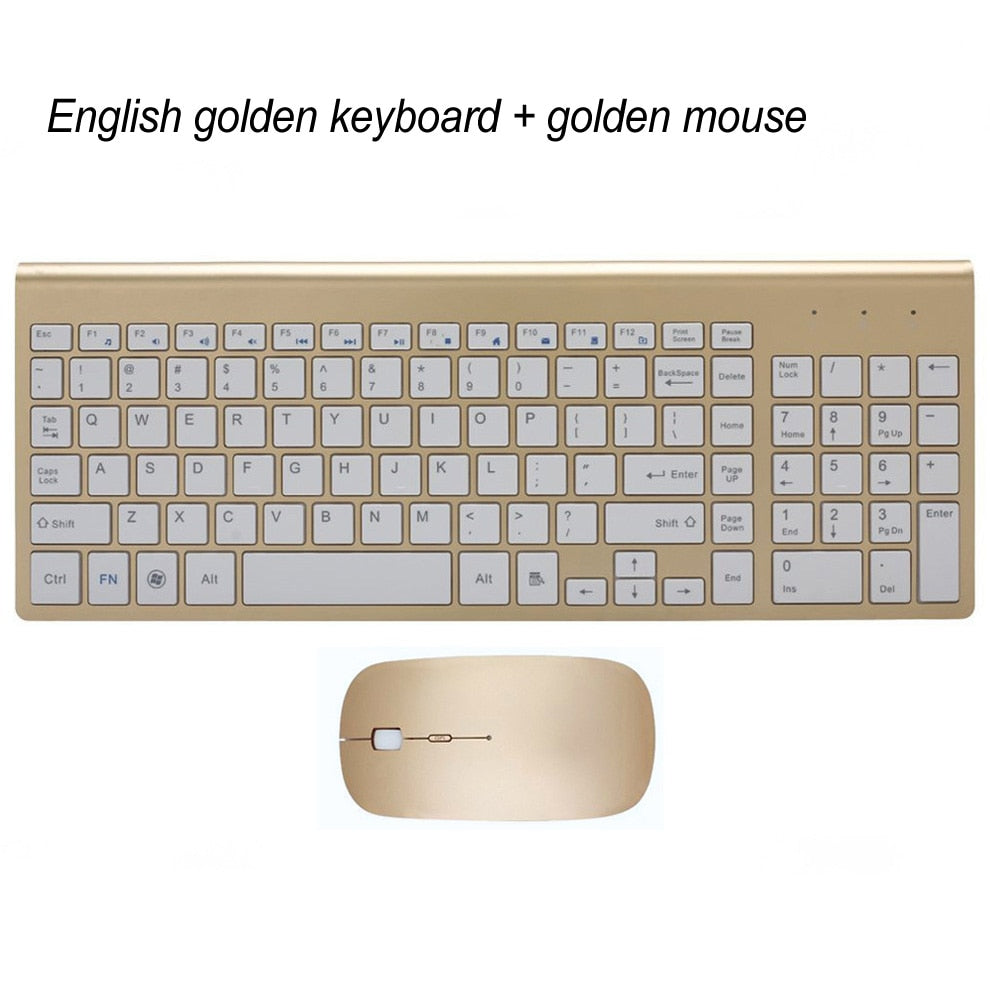 Ergonomic Ultra-Thin Low-Noise 2.4G Wireless Keyboard and Mouse Combo Wireless Mouse for Mac Pc Windows XP/7/10 Android Tv Box - The Well Being The Well Being GOLD KM US / China The Well Being Ergonomic Ultra-Thin Low-Noise 2.4G Wireless Keyboard and Mouse Combo Wireless Mouse for Mac Pc Windows XP/7/10 Android Tv Box