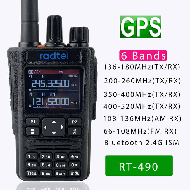 Radtel RT-490 (GPS Blutooth Option) Amateur Ham Two Way Radio 256CH Air Band Walkie Talkie VOX SOS LCD Police Scanner Aviation - The Well Being The Well Being STANDARD The Well Being Radtel RT-490 (GPS Blutooth Option) Amateur Ham Two Way Radio 256CH Air Band Walkie Talkie VOX SOS LCD Police Scanner Aviation