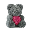 Rose Bear Heart Artificial Flower Rose Teddy Bear For Women Valentine Wedding Birthday Christmas 25/40cm - The Well Being The Well Being 40CM / Grey Pink H The Well Being Rose Bear Heart Artificial Flower Rose Teddy Bear For Women Valentine Wedding Birthday Christmas 25/40cm