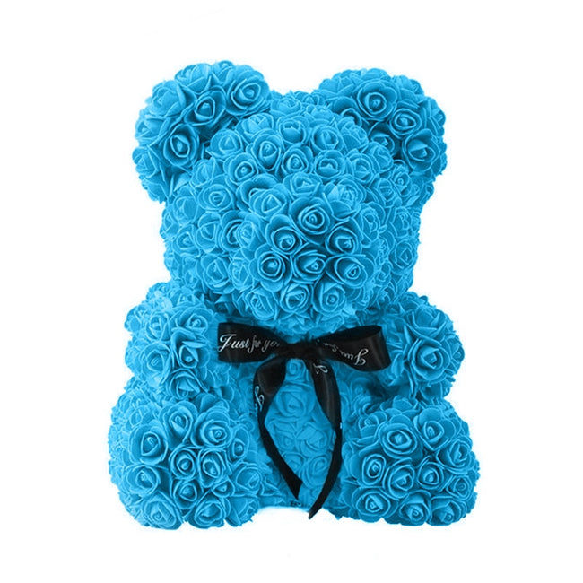 Rose Bear Heart Artificial Flower Rose Teddy Bear For Women Valentine Wedding Birthday Christmas 25/40cm - The Well Being The Well Being 25CM / Blue The Well Being Rose Bear Heart Artificial Flower Rose Teddy Bear For Women Valentine Wedding Birthday Christmas 25/40cm