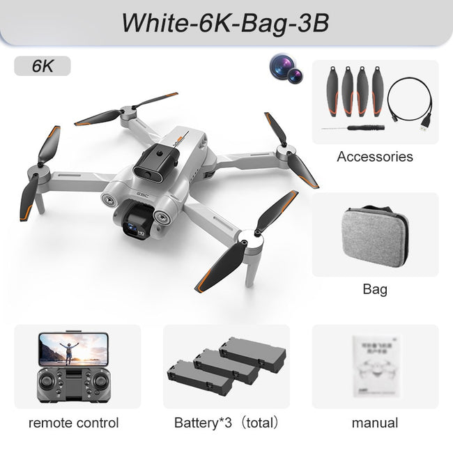 Drone 4k Professional 8K HD Camera Obstacle Avoidance Aerial Photography Brushless Foldable Quadcopter 3km - The Well Being The Well Being White-Dual6K-Bag-3B The Well Being Drone 4k Professional 8K HD Camera Obstacle Avoidance Aerial Photography Brushless Foldable Quadcopter 3km