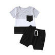 Infant Baby Boys Short Sets Patchwork Sleeveless Vest Tops with Pocket + Shorts 2pcs Summer Outfits for Toddler 6-36M - The Well Being The Well Being Black 2 / 24M The Well Being Infant Baby Boys Short Sets Patchwork Sleeveless Vest Tops with Pocket + Shorts 2pcs Summer Outfits for Toddler 6-36M