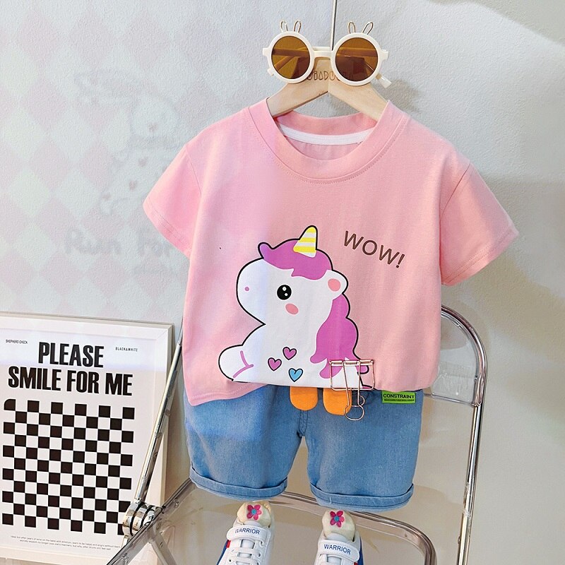 Cartoon infant Suits Baby Clothing Set for Boys Girls Cute Summer Casual Clothes Set Striped Top+Shorts Kids Clothes - The Well Being The Well Being as picture / 12M-21 The Well Being Cartoon infant Suits Baby Clothing Set for Boys Girls Cute Summer Casual Clothes Set Striped Top+Shorts Kids Clothes