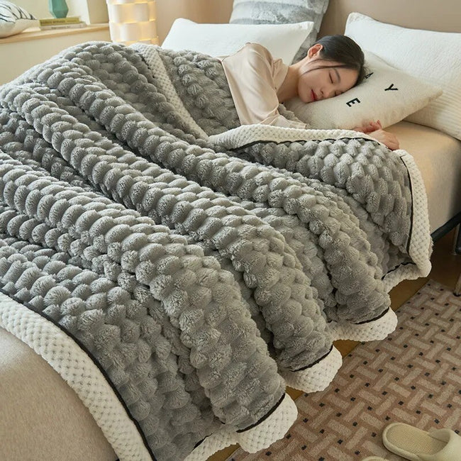 Soft Fluffy Throw Blanket - Winter Comfort for Sofa & Bedroom - The Well Being The Well Being Full 150x200cm M / Grey The Well Being Soft Fluffy Throw Blanket - Winter Comfort for Sofa & Bedroom