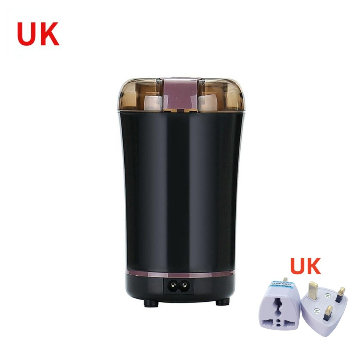 Stainless Steel Nut Electric Coffee Grinder Bean Grain Household Pepper Kitchen Tools Gadgets Dining Bar Home Garden - The Well Being The Well Being UK black The Well Being Stainless Steel Nut Electric Coffee Grinder Bean Grain Household Pepper Kitchen Tools Gadgets Dining Bar Home Garden