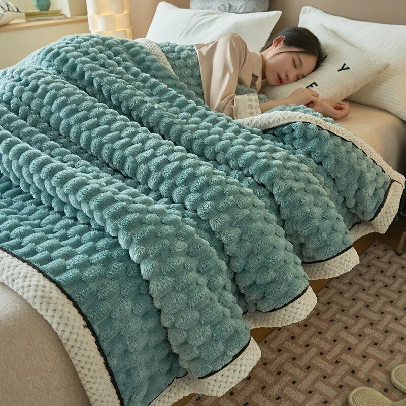 Soft Fluffy Throw Blanket - Winter Comfort for Sofa & Bedroom - The Well Being The Well Being Full 150x200cm M / Turquoise The Well Being Soft Fluffy Throw Blanket - Winter Comfort for Sofa & Bedroom