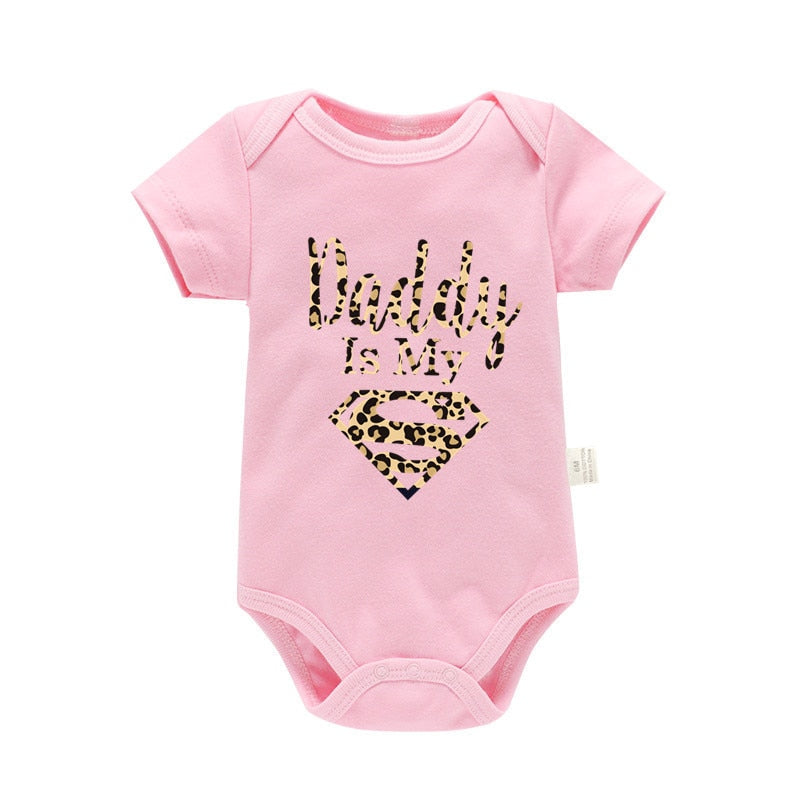 Baby Romper Newborn Baby Boys Girls Clothes Gold Daddy Is My Hero Funny Print Infant Baby Jumpsuit Cute Casual Baby Bodysuit - The Well Being The Well Being pink-Leopard / 18-24M The Well Being Baby Romper Newborn Baby Boys Girls Clothes Gold Daddy Is My Hero Funny Print Infant Baby Jumpsuit Cute Casual Baby Bodysuit