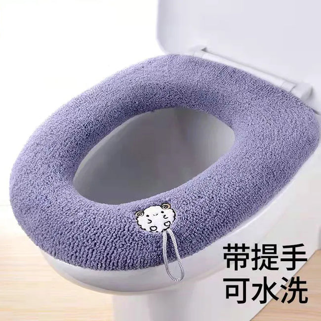 Winter Warm Thicken Toilet Seat Cover - Soft and Washable - The Well Being The Well Being b The Well Being Winter Warm Thicken Toilet Seat Cover - Soft and Washable