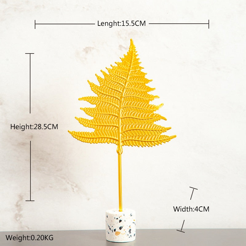 Creative Modern Golden Leaf Ornament Home Living Room Decoration Metal Figurines Flowers Ornaments Miniature Metal Figurines - The Well Being The Well Being Height 28.5cm-2 The Well Being Creative Modern Golden Leaf Ornament Home Living Room Decoration Metal Figurines Flowers Ornaments Miniature Metal Figurines