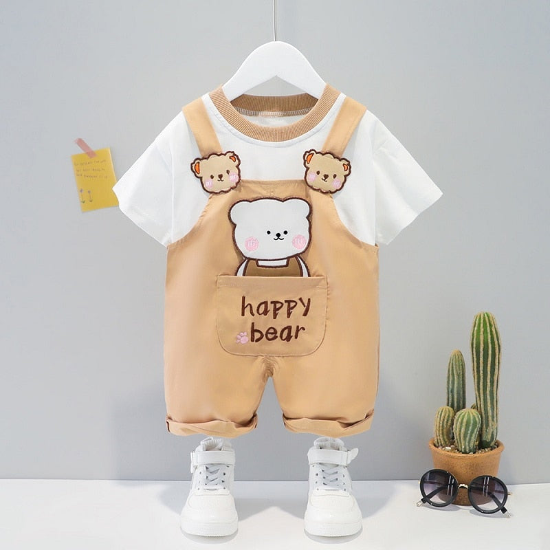 Cartoon infant Suits Baby Clothing Set for Boys Girls Cute Summer Casual Clothes Set Striped Top+Shorts Kids Clothes - The Well Being The Well Being as picture / 9M-16 The Well Being Cartoon infant Suits Baby Clothing Set for Boys Girls Cute Summer Casual Clothes Set Striped Top+Shorts Kids Clothes