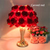 Rose Flower LED Table Lamp Wedding Party Bedroom Bedside Night Light - The Well Being The Well Being Carved red The Well Being Rose Flower LED Table Lamp Wedding Party Bedroom Bedside Night Light