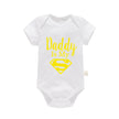 Baby Romper Newborn Baby Boys Girls Clothes Gold Daddy Is My Hero Funny Print Infant Baby Jumpsuit Cute Casual Baby Bodysuit - The Well Being The Well Being white-yellow / 9-12M The Well Being Baby Romper Newborn Baby Boys Girls Clothes Gold Daddy Is My Hero Funny Print Infant Baby Jumpsuit Cute Casual Baby Bodysuit