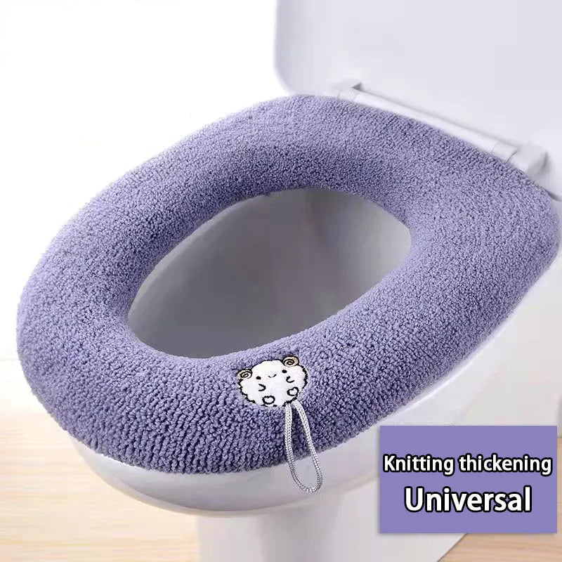 Winter Warm Thicken Toilet Seat Cover - Soft and Washable - The Well Being The Well Being The Well Being Winter Warm Thicken Toilet Seat Cover - Soft and Washable