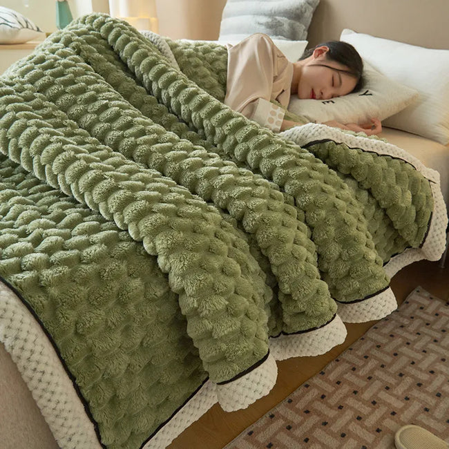 Soft Fluffy Throw Blanket - Winter Comfort for Sofa & Bedroom - The Well Being The Well Being Sofa & Twin 120x200cm S / Green The Well Being Soft Fluffy Throw Blanket - Winter Comfort for Sofa & Bedroom