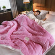 Cozy 3-Layer Coral Fleece Winter Blanket - Soft and Washable - The Well Being The Well Being Queen & King / pink The Well Being Cozy 3-Layer Coral Fleece Winter Blanket - Soft and Washable