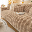 Thick Rabbit Plush Sofa Cover - Non-slip, Full Coverage Slipcover - The Well Being The Well Being Khaki / 90X160CM-1PC The Well Being Thick Rabbit Plush Sofa Cover - Non-slip, Full Coverage Slipcover