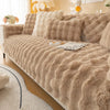 Thick Rabbit Plush Sofa Cover - Non-slip, Full Coverage Slipcover - The Well Being The Well Being Khaki / 90X160CM-1PC The Well Being Thick Rabbit Plush Sofa Cover - Non-slip, Full Coverage Slipcover