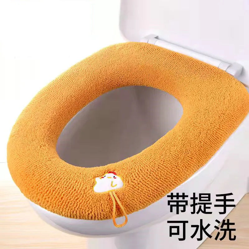 Winter Warm Thicken Toilet Seat Cover - Soft and Washable - The Well Being The Well Being d The Well Being Winter Warm Thicken Toilet Seat Cover - Soft and Washable