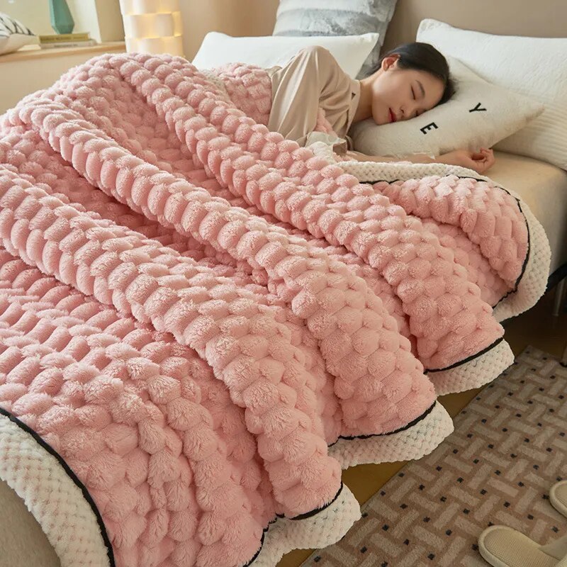 Soft Fluffy Throw Blanket - Winter Comfort for Sofa & Bedroom - The Well Being The Well Being Sofa & Twin 120x200cm S / Pink The Well Being Soft Fluffy Throw Blanket - Winter Comfort for Sofa & Bedroom