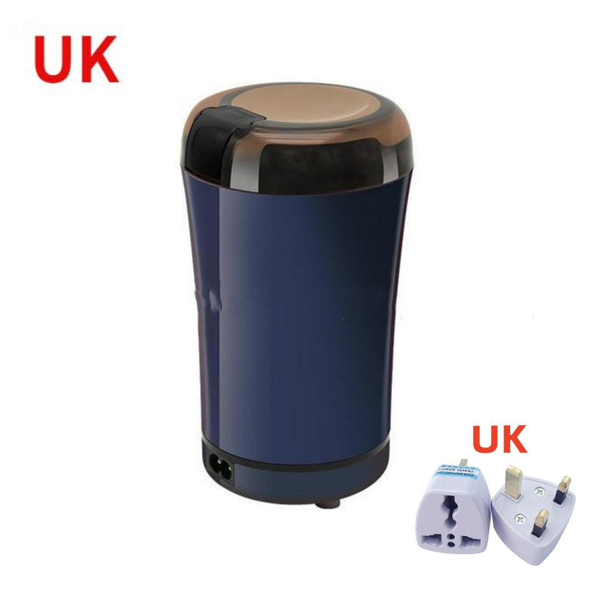 Stainless Steel Nut Electric Coffee Grinder Bean Grain Household Pepper Kitchen Tools Gadgets Dining Bar Home Garden - The Well Being The Well Being UK blue The Well Being Stainless Steel Nut Electric Coffee Grinder Bean Grain Household Pepper Kitchen Tools Gadgets Dining Bar Home Garden