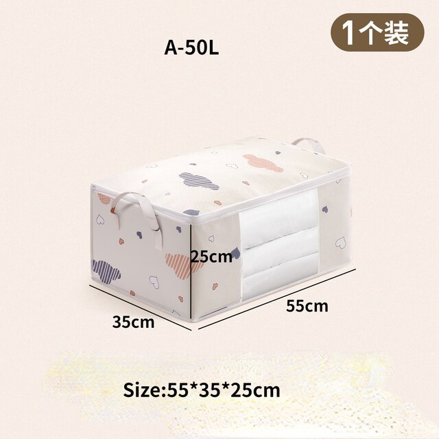 Quilt Clothes Organizer Large Capacity Blanket Sorting Bags Dust-proof Moving Bag - The Well Being The Well Being A-Beige 50L The Well Being Quilt Clothes Organizer Large Capacity Blanket Sorting Bags Dust-proof Moving Bag