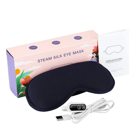 Heated Eye Massager for Eye Strain 3-Level Heat & 6 Vibration Modes | Dark Circles Relief