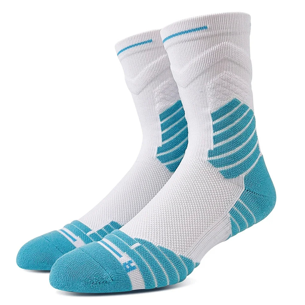 Mid-Length Basketball Socks: Thickened Towel Bottom, Anti-Slip, Shock-Absorbing Sports Socks