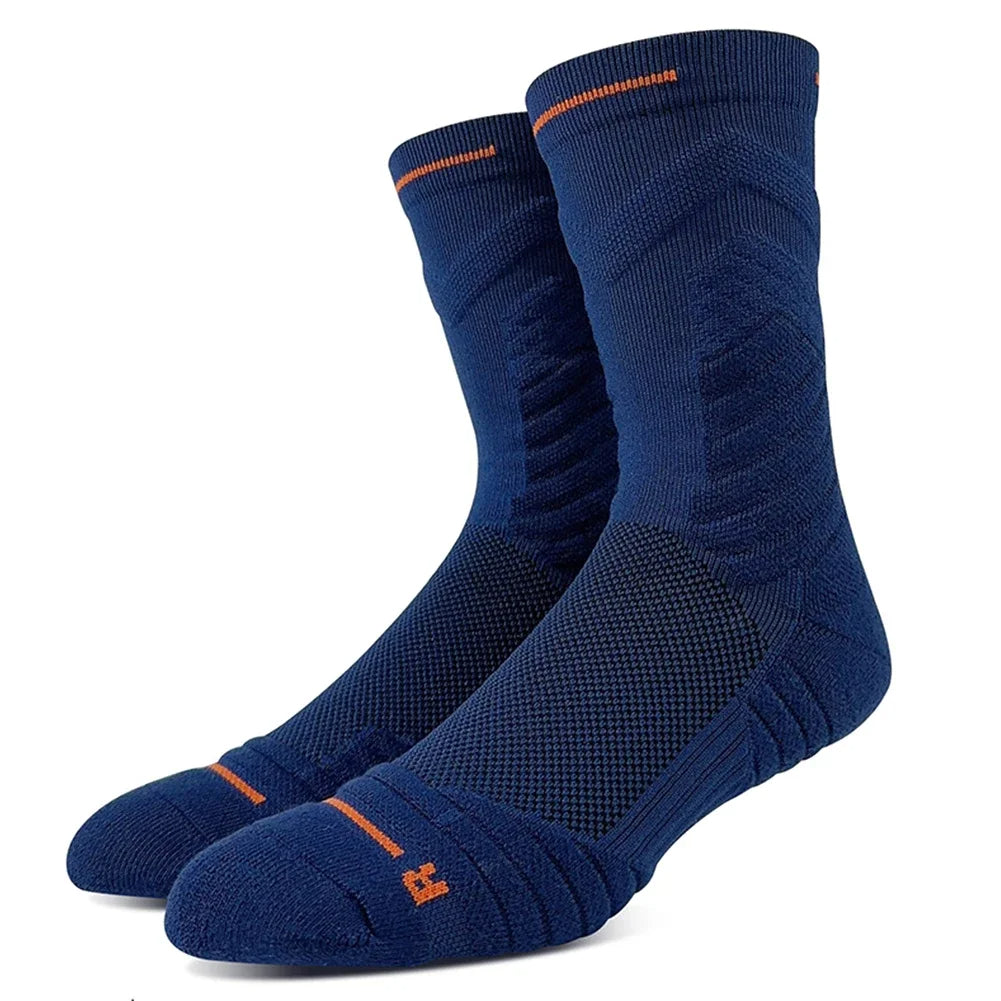 Mid-Length Basketball Socks: Thickened Towel Bottom, Anti-Slip, Shock-Absorbing Sports Socks